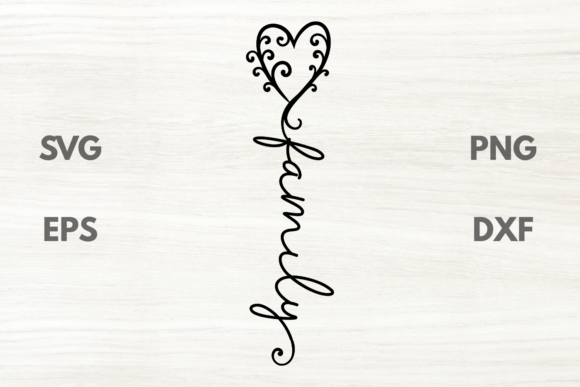Family Heart Floral Inspirational Quote