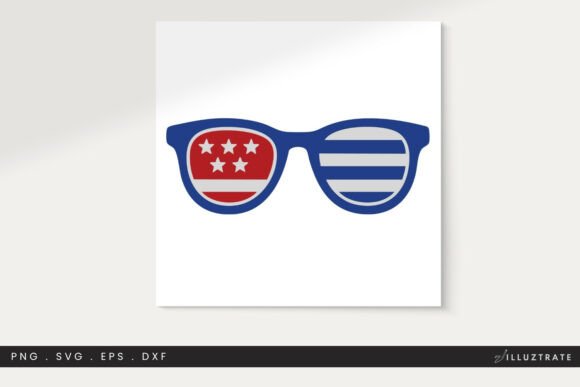 July 4 Sunglasses SVG Clipart